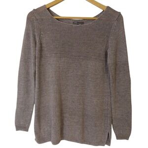 Vince Sweater Open Knit Pullover Small Purple Long Sleeve